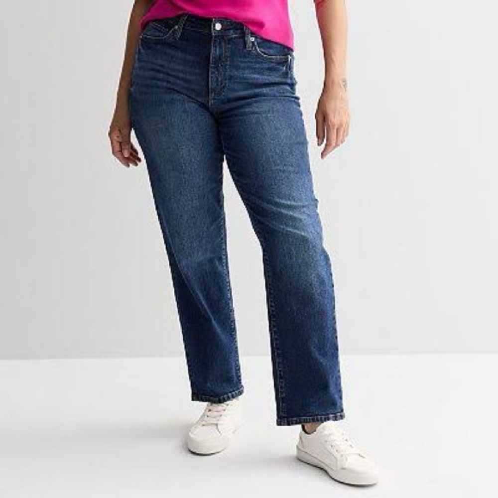 Sonoma Dark Blue Curvy Straight Leg Women's Jeans